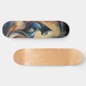 Abstract Kleurrijk Kat Skateboard: Artistiek Persoonlijk Skateboard (Horizontaal)