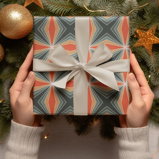 Abstract kleurrijk kerstpatroon Cadeaupapier