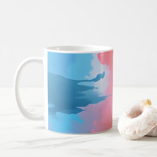 Abstract Kleurrijk Koffiemok (Met donut)