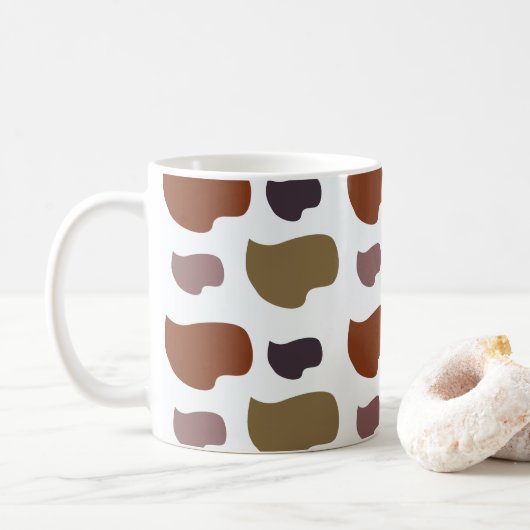 Abstract kleurrijk koffiemok (Met donut)