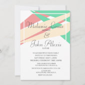 Abstract Kleurrijk Kordaat Modern Trouw Coral Lime Kaart (Voorkant)