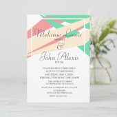 Abstract Kleurrijk Kordaat Modern Trouw Coral Lime Kaart (Staand voorkant)