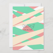 Abstract Kleurrijk Kordaat Modern Trouw Coral Lime Kaart (Achterkant)