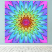 Abstract Kleurrijk Kunst Bloem Doekprint Canvas Afdruk (Insitu (Houten vloer))