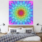 Abstract Kleurrijk Kunst Bloem Doekprint Canvas Afdruk (Insitu (Slaapkamer))
