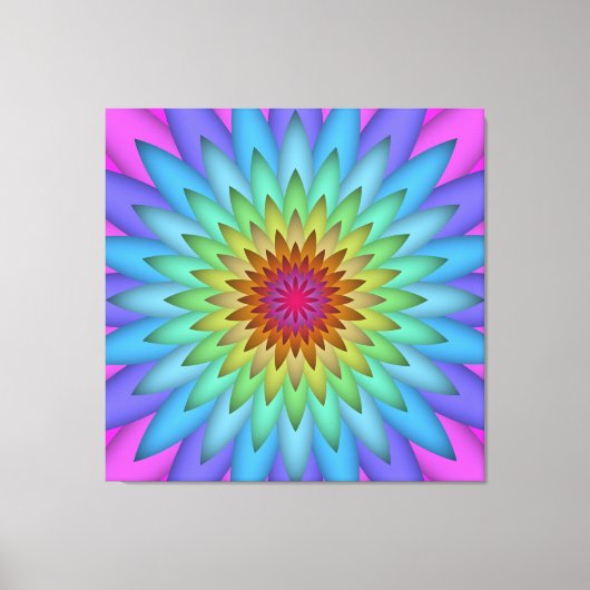 Abstract Kleurrijk Kunst Bloem Doekprint Canvas Afdruk (Voorkant)