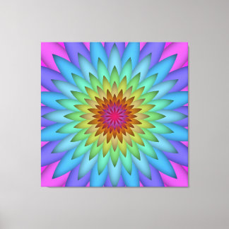 Abstract Kleurrijk Kunst Bloem Doekprint Canvas Afdruk