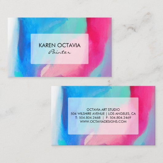 Abstract Kleurrijk Kunst Visitekaartje (Voorkant / Achterkant)
