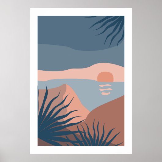 Abstract kleurrijk landschap poster (Voorkant)