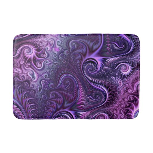 Abstract kleurrijk Lila en Violet Spiral Patroon Badmat (Voorkant)