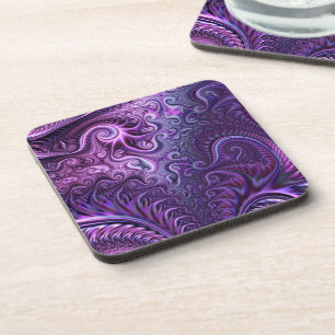 Abstract kleurrijk Lila en Violet Spiral Patroon Bier Onderzetter