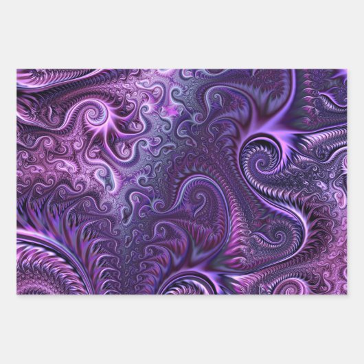 Abstract kleurrijk Lila en Violet Spiral Patroon Inpakpapier Vel (Voorkant 3)