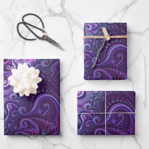 Abstract kleurrijk Lila en Violet Spiral Patroon Inpakpapier Vel