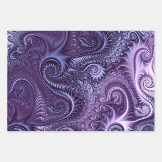 Abstract kleurrijk Lila en Violet Spiral Patroon Inpakpapier Vel (Voorkant)