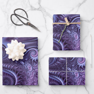 Abstract kleurrijk Lila en Violet Spiral Patroon Inpakpapier Vel