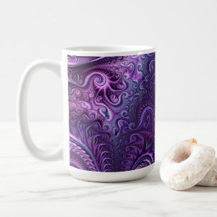 Abstract kleurrijk Lila en Violet Spiral Patroon Koffiemok