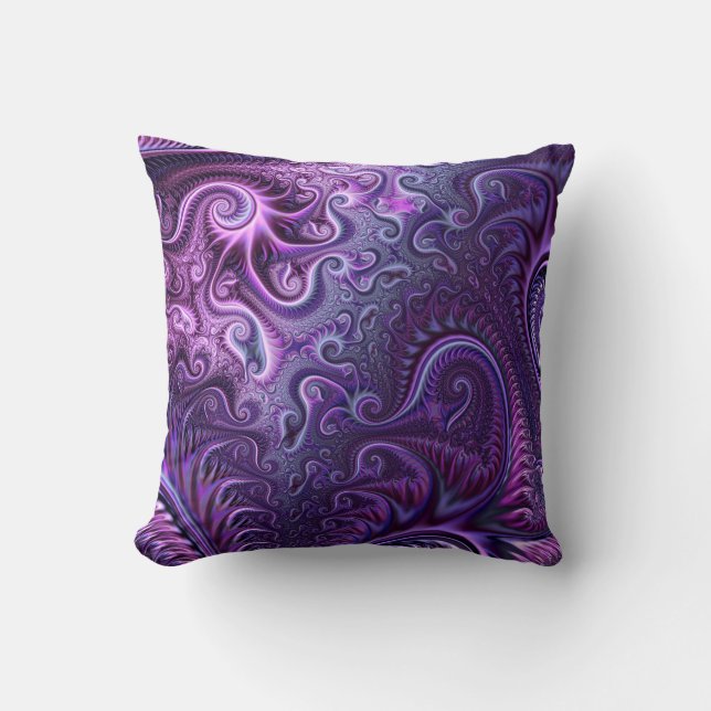 Abstract kleurrijk Lila en Violet Spiral Patroon Kussen (Voorkant)