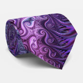 Abstract kleurrijk Lila en Violet Spiral Patroon Stropdas (Opgerold)