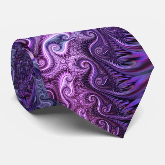 Abstract kleurrijk Lila en Violet Spiral Patroon Stropdas (Opgerold)