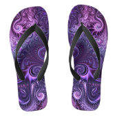 Abstract kleurrijk Lila en Violet Spiral Patroon Teenslippers (Voetbed)