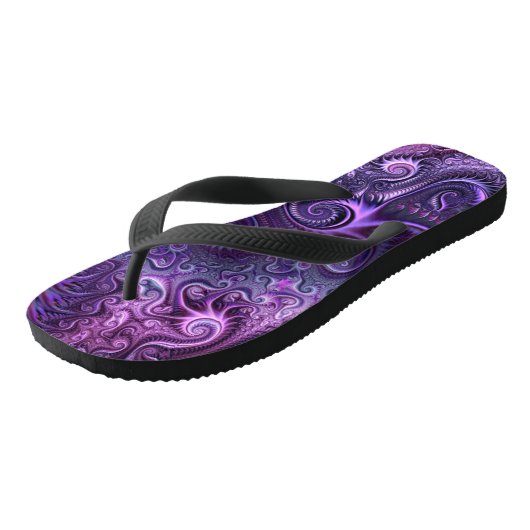 Abstract kleurrijk Lila en Violet Spiral Patroon Teenslippers (Schuin)