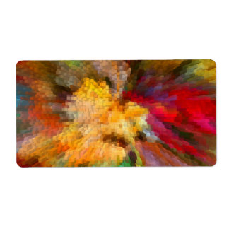 Abstract kleurrijk lineair geometrisch patroon etiket