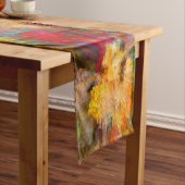 Abstract kleurrijk lineair geometrisch patroon korte tafelloper (Voorbeeld)