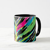 Abstract Kleurrijk Meerkleurig Tropisch Blad Mok (Voorkant rechts)