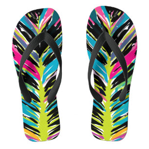 Abstract Kleurrijk Meerkleurig Tropisch Blad Teenslippers