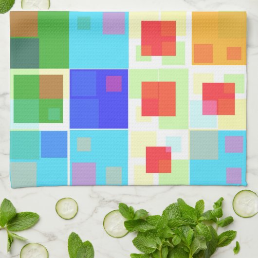 Abstract kleurrijk modern design theedoek (Gevouwen)