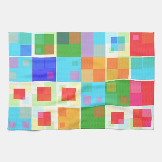 Abstract kleurrijk modern design theedoek (Horizontaal)