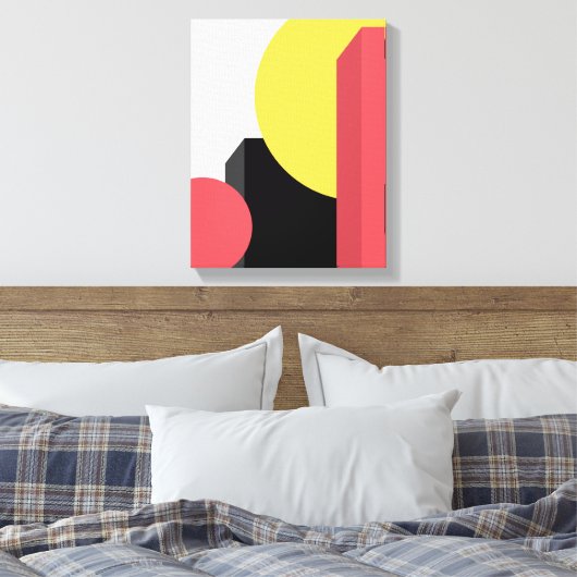 Abstract, kleurrijk, modern, eenvoudig, levendig d canvas afdruk (Insitu (Slaapkamer))