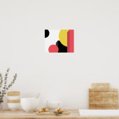 Abstract, kleurrijk, modern, eenvoudig, levendig d poster (Keuken)