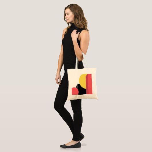 Abstract, kleurrijk, modern, eenvoudig, levendig d tote bag (Voorkant (model))