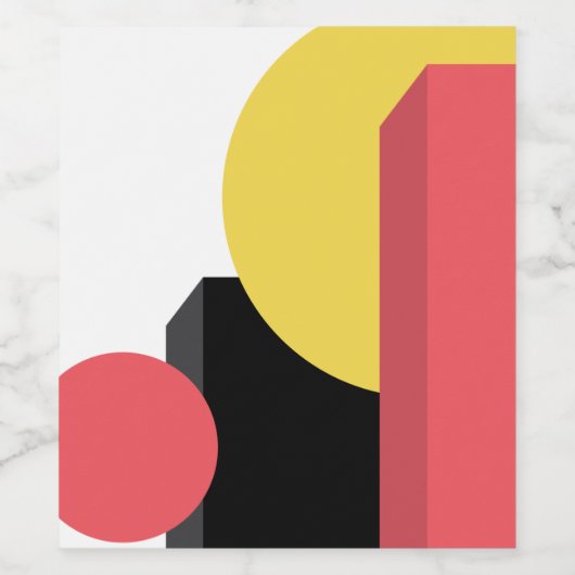 Abstract, kleurrijk, modern, eenvoudig, levendig d wijn etiket (Enkel label)