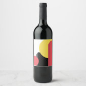 Abstract, kleurrijk, modern, eenvoudig, levendig d wijn etiket (Voorkant)