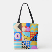 Abstract kleurrijk modern geometrisch monogram tote bag (Achterkant)