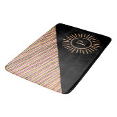 Abstract kleurrijk modern monogram Gold Black Badmat (Gekanteld)