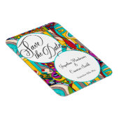 Abstract kleurrijk modern Save the Date Magneet (Rechterzijde)