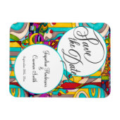 Abstract kleurrijk modern Save the Date Magneet (Horizontaal)