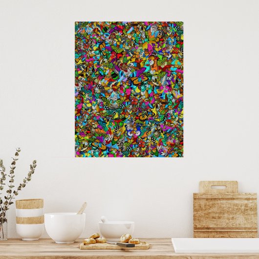 Abstract Kleurrijk Mozaïek Schilderij Poster (Keuken)