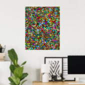 Abstract Kleurrijk Mozaïek Schilderij Poster (Thuiskantoor)