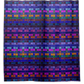 Abstract kleurrijk mozaïekGlas in lood #8 Douchegordijn (Voorkant)