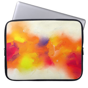 Abstract kleurrijk oliesschilderij op canvastextuu laptop sleeve