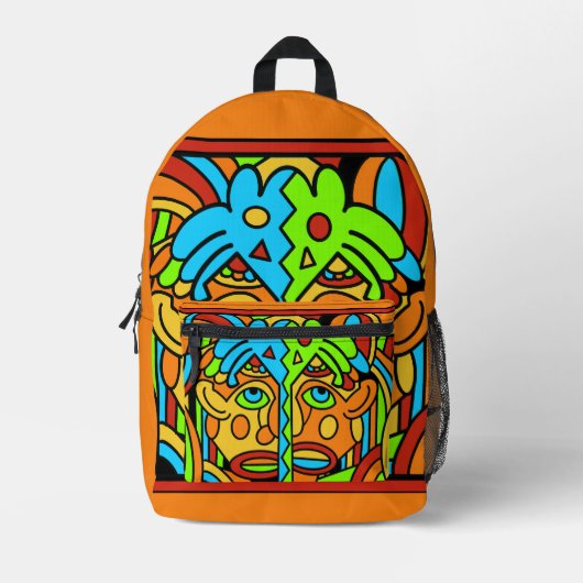 Abstract kleurrijk ontwerp bedrukte rugzak (Voorkant)