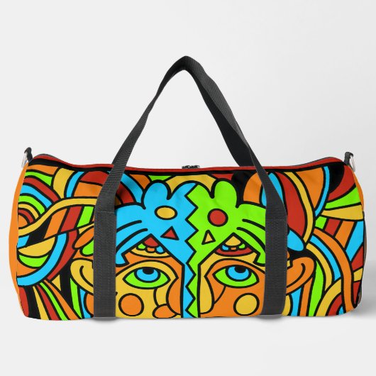 Abstract kleurrijk ontwerp - groot plunjezak (Voorkant)