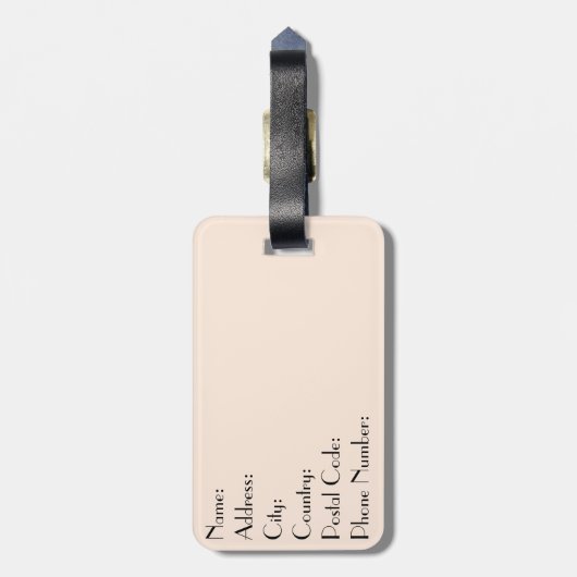 Abstract kleurrijk ontwerp met vrouwengezicht bagagelabel (Achterkant verticaal)