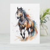 Abstract kleurrijk paard kaart (Staand voorkant)