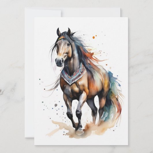 Abstract kleurrijk paard kaart (Voorkant)