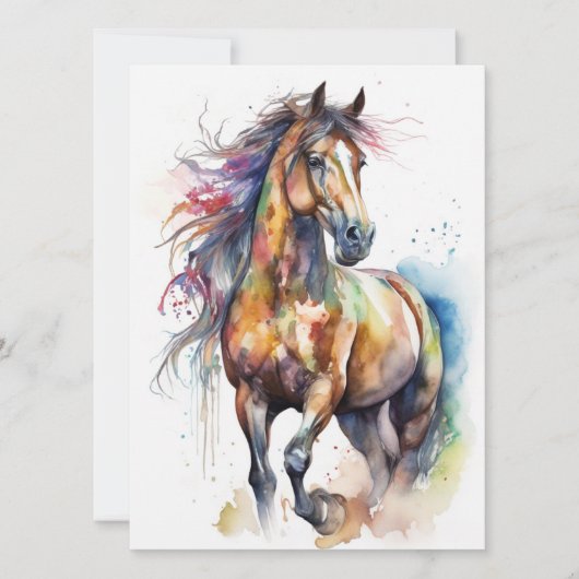 Abstract kleurrijk paard kaart (Voorkant)